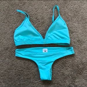 Light Blue Cheeky Bikini Set